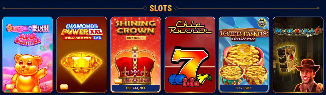 Spiele beliebte Slots wie Sugar Rush, Shining Crown und Book of Ra im WinGaga Casino