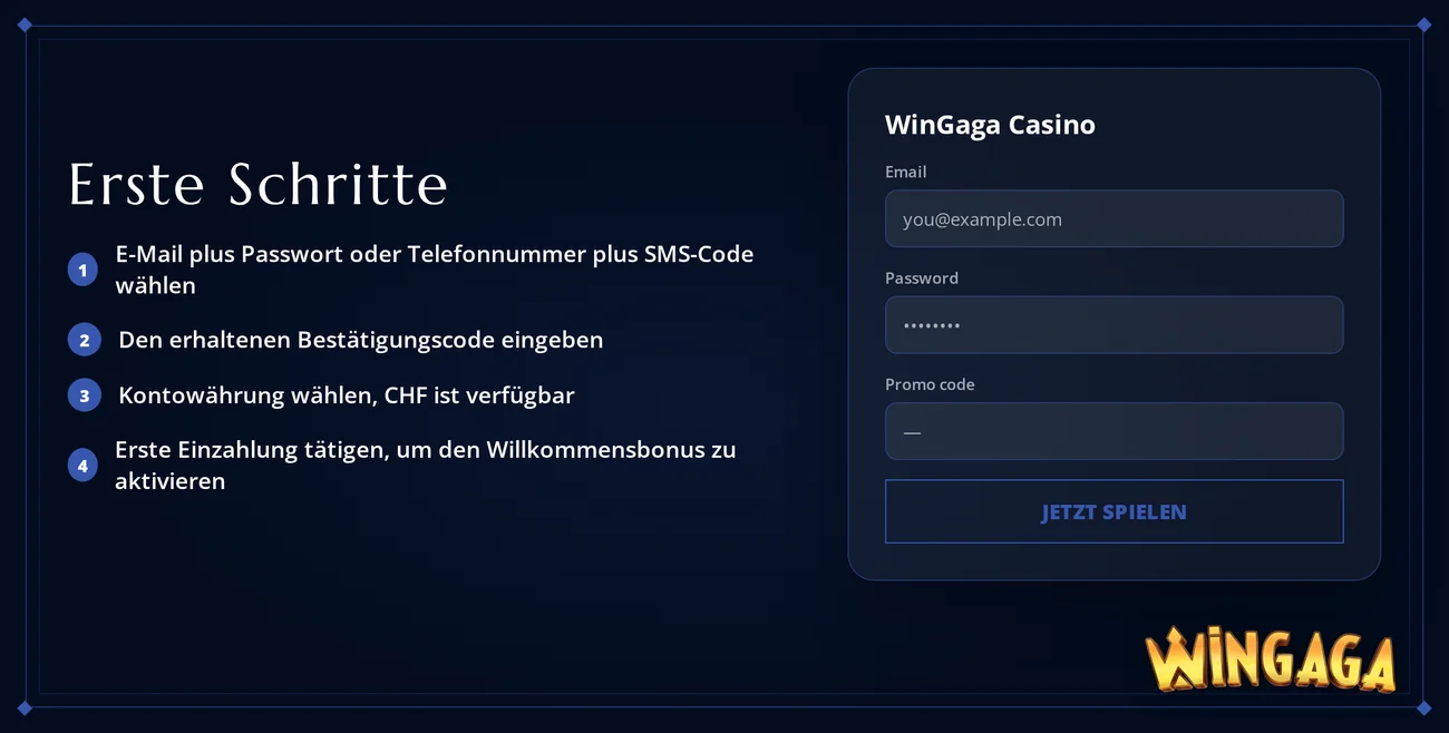 Meistere vier Registrierungsschritte